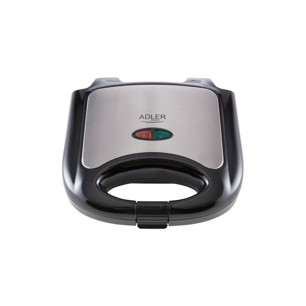 Adler AD 3015 Sandwichmaker schwarz / silber 750 Watt mit Backampel