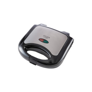 Adler AD 3015 Sandwichmaker schwarz / silber 750 Watt mit Backampel