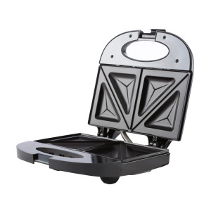 Adler AD 3015 Sandwichmaker schwarz / silber 750 Watt mit Backampel