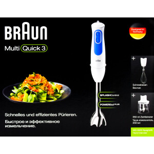 Braun MQ 3025 Spaghetti Stabmixer-Set weiß 700 Watt