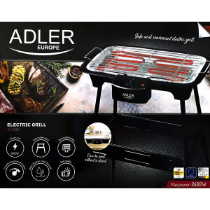 Adler AD 6602 Elektrogrill Stand- und Tischgrill 2in1