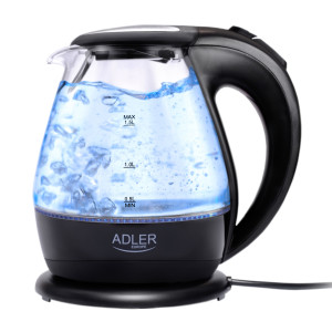 Adler AD 1224 Glas-Wasserkocher 1,5 L schwarz/transparent