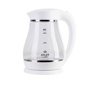 Adler AD 1274 Wasserkocher Glas 1,7L weiß