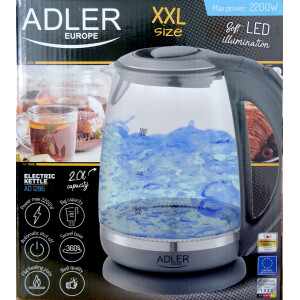Adler AD 1286 Wasserkocher Glas 2,0L