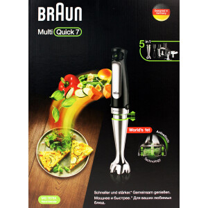 Braun MQ 7075X MultiQuick7 Stabmixer-Set 5in1 schwarz 1000 Watt