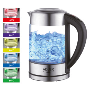 Adler AD 1247 Glas-Wasserkocher 1,7 L mit Temperatureinstellung