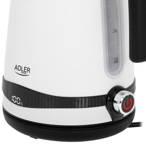 Adler AD 1295w Wasserkocher weiß 1,7 L mit Temperatureinstellung