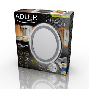 Adler AD 2168 Wand-Schminkspiegel, mit Saugnapf ohne Bohren, LED beleuchtet