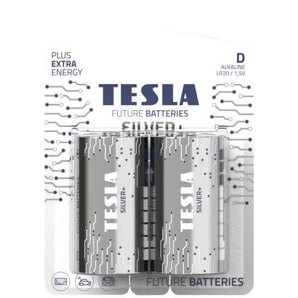 TESLA SILVER+ D Mono, LR20 Batterie 1x 2er Pack (2 Stück)
