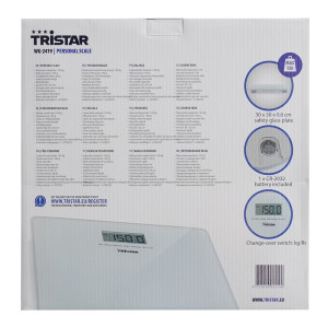 Tristar WG-2419 Personenwaage bis 150kg aus Glas weiß