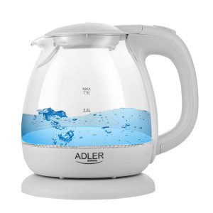 Adler AD 1283G Glas Wasserkocher 1 L 1100 Watt grau