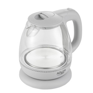 Adler AD 1283G Glas Wasserkocher 1 L 1100 Watt grau