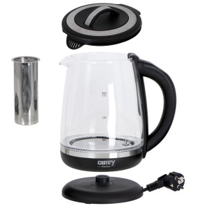 Camry CR 1290 Wasserkocher Glas mit Temperatureinstellung 2 L 2200 Watt