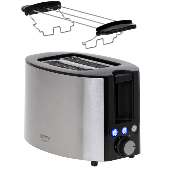 Camry CR 3215 Toaster Edelstahl mit Brötschenaufsatz LED Funktion