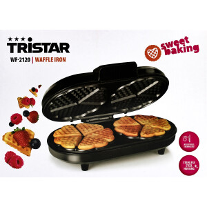 Tristar WF-2120 Waffeleisen, zehn herzförmige Waffeln gleichzeitig