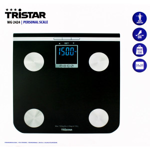 Tristar WG-2424 Personenwaage, Körperfett,...