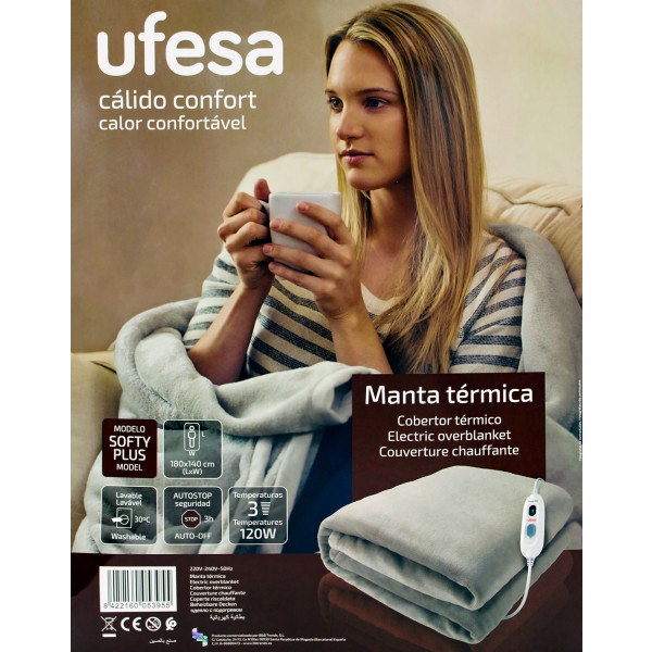 Ufesa Softy Plus elektrische Heizdecke/Wärmedecke 180x140cm