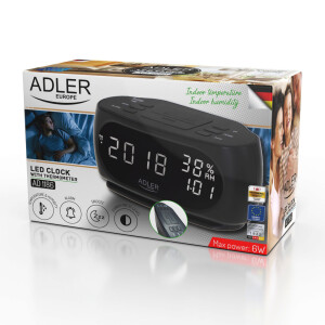 Adler AD 1186 Wecker mit Thermometer schwarz