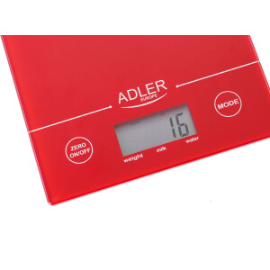 Adler AD 3138r Küchenwaage bis 5kg LCD Display Rot