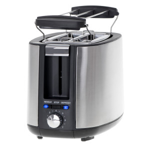 Adler AD 3214 Toaster Edelstahl mit Brötchenaufsatz