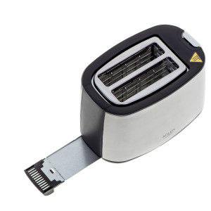Adler AD 3214 Toaster Edelstahl mit Brötchenaufsatz