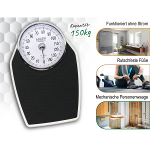 Adler AD 8177 Mechanische Personenwaage bis 150 kg...