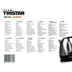 Tristar WK-1325 Wasserkocher Edelstahl 1,2 L 850 Watt
