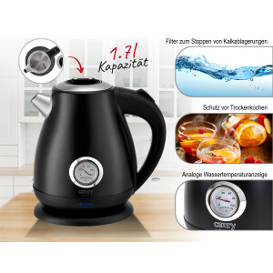 Camry CR 1344b Wasserkocher 1,7 Liter schwarz
