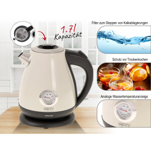 Camry CR 1344c Wasserkocher 1,7 Liter creme