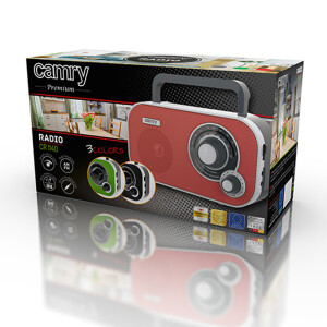 Camry CR 1140r tragbares Radio rot UKW/AM, Batterie/Netz