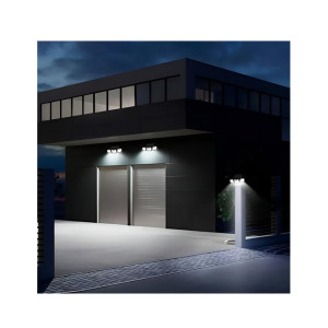 SENSBEAM LED Solarlampe 3-seitige mit drei verstellbaren...