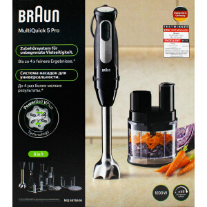 Braun MQ55755M MultiQuick5 Pro Stabmixer-Set schwarz/Edelstahl 1000 Watt