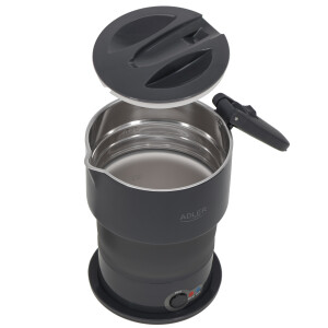 Adler AD 1377 Reise-Wasserkocher 0,6 l Silikon grau