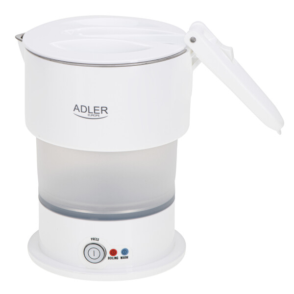 Adler AD 1377 Reise-Wasserkocher 0,6 l Silikon weiss