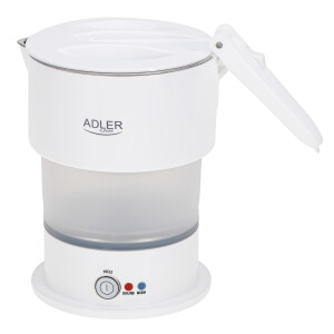 Adler AD 1377 Reise-Wasserkocher 0,6 l Silikon weiss