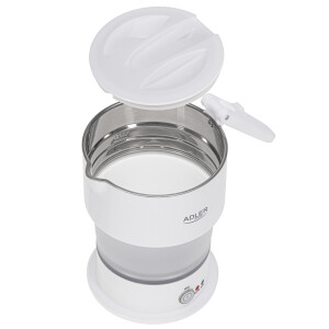 Adler AD 1377 Reise-Wasserkocher 0,6 l Silikon weiss