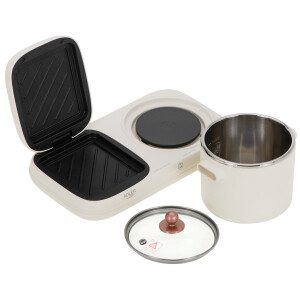Adler AD 6421 2-in-1-Frühstücksstation Grillfläche und Kochplatte inkl Topf