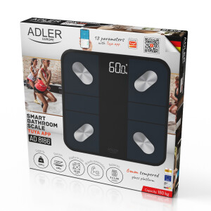 Adler AD 8186 Personenwaage Tuya Smart mit App Bluetooth schwarz