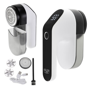Adler AD 9618 Fusselentferner LED-Anzeige Akku USB-Kabel