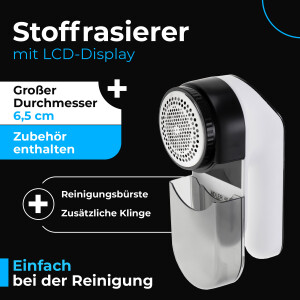 Adler AD 9618 Fusselentferner LED-Anzeige Akku USB-Kabel