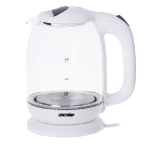 Mesko MS 1302 Glas-Wasserkocher 1,7 L 2200W weiß