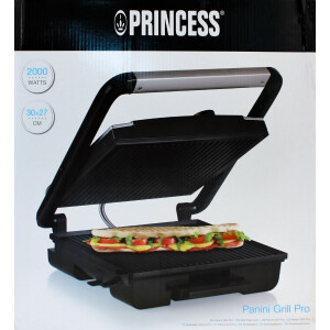 Princess 112425 Paninigrill Pro, Sandwichmaker, Backfläche 30x27 cm