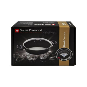 Swiss Diamond XD6824IC Antihaft-Bräter Kasserolle mit Glasdeckel 24cm 3L
