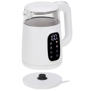 Adler AD 1305ws Wasserkocher 1,7L mit Temperatureinstellung weiß / silber