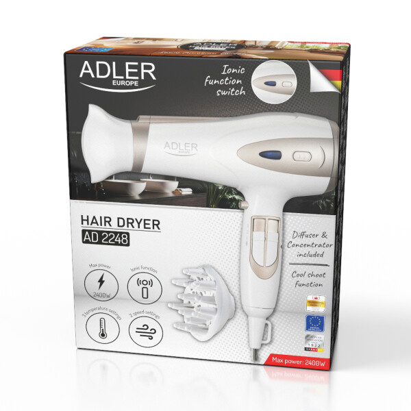 Adler AD 2248wc Haartrockner 2400W weiß/champagner