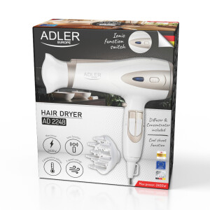 Adler AD 2248wc Haartrockner 2400W weiß/champagner