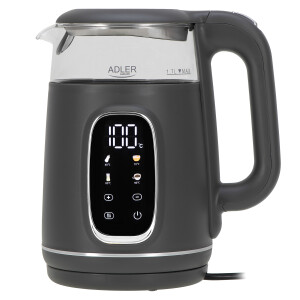 Adler AD 1305gs Wasserkocher Glas, LED-Anzeige,...