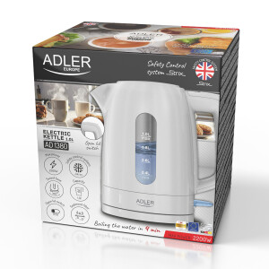 Adler AD 1380w Wasserkocher 1,0L weiß, 2200W
