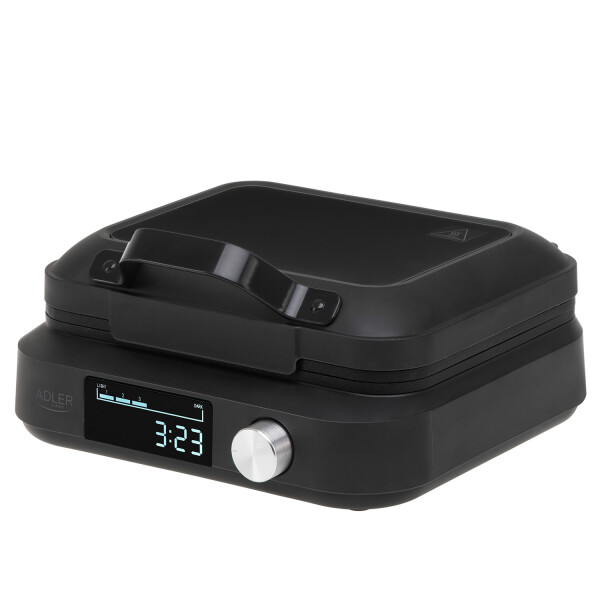 Adler AD 3087 Waffeleisen mit LED-Anzeige für 2 Waffeln, schwarz, 1500W