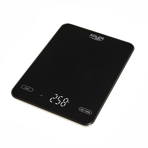 Adler AD 3177b Akku-Küchenwaage schwarz, USB, bis 10 kg